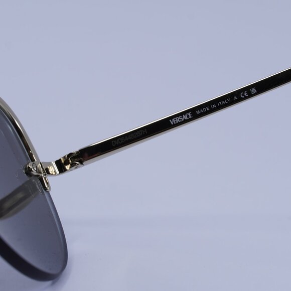Versace VE2231 12526G Sunglasses Pale Gold Aviator Frame, Grey Lenses - Picture 8 of 11